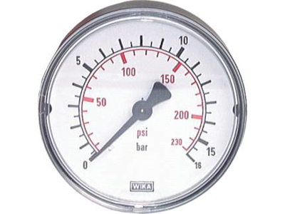 MANOMETER 0 - 10BAR 50MM BAGUDVENDT 1/4"RG