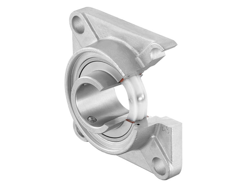 SNR SUCF207FG1 FØDEVAREGODKENDT FIRKANTET FLANGELEJE 4-HULS 35 MM