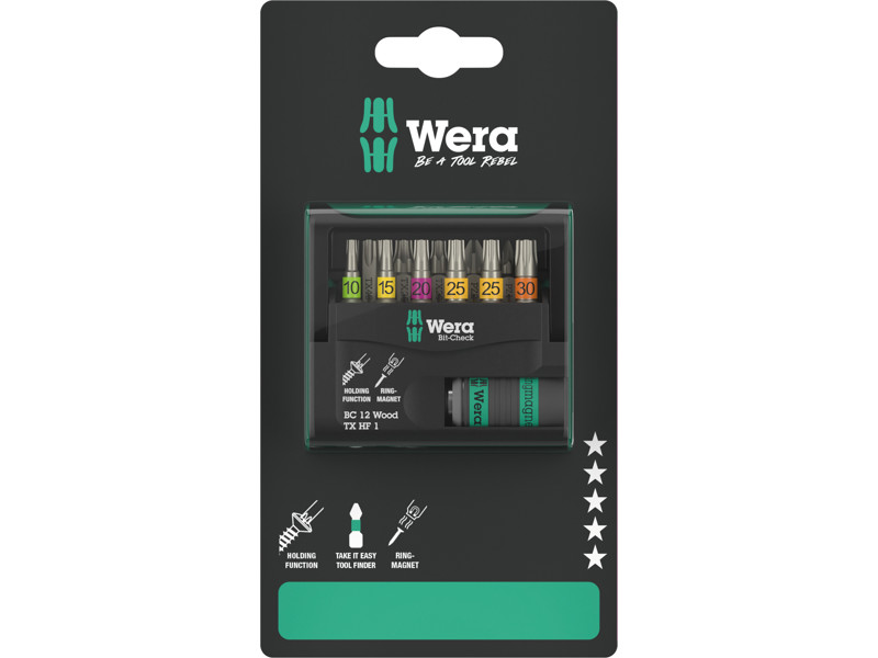 WERA Bit-Check 12 Wood TX HF 1 SB, 12 DELE