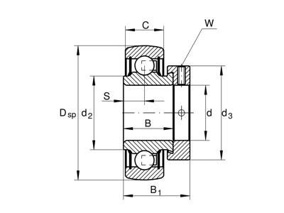 INA RAE45-XL-NPP-FA106 SPÆNDERINGSLEJE M/CYL. YDERRING 