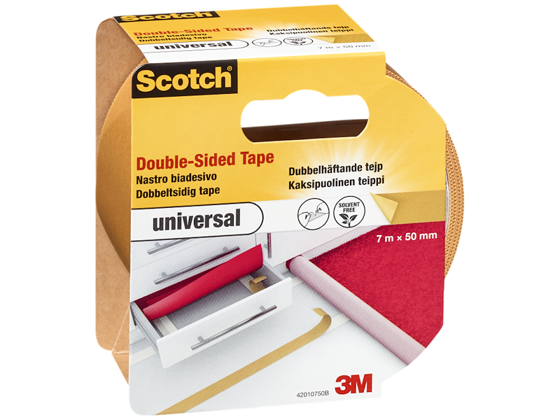 3M SCOTCH DOBBELTKLB. TÆPPETAPE LYSEBRUN 50MMx20MTR