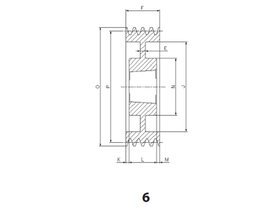 BELT PULLEY SPC 530-8