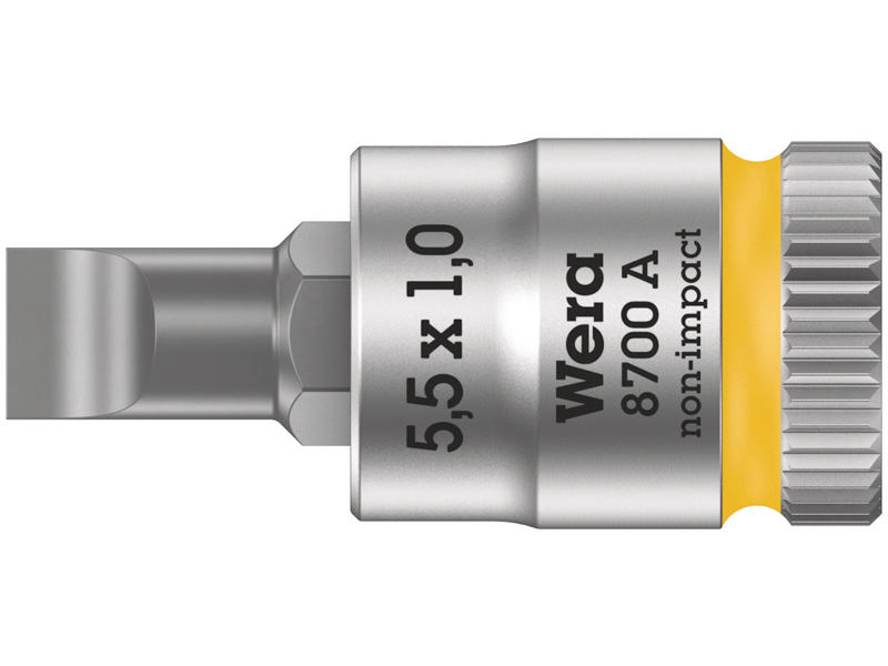 WERA SKRUER MED LIGE KÆRV ZYKLOP BIT-TOP MED 1/4"-TILSLUTNING 8700 A FL, 1 X 5.5 X 28 MM