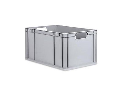 DIESELLA LAGERKASSE GRÅ PLAST 600x400x320 MM, ÅBNE GREB