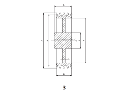 BELT PULLEY SPZ 118-2