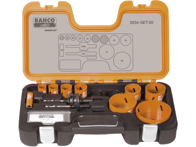 BAHCO 3834-SET-92 HULSAVESÆT Ø16-83MM 9 HULSAVE 2 HOLDERE