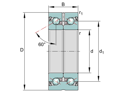 INA ZKLN4075-2RS-XL AKSIAL VINKELKONT. 