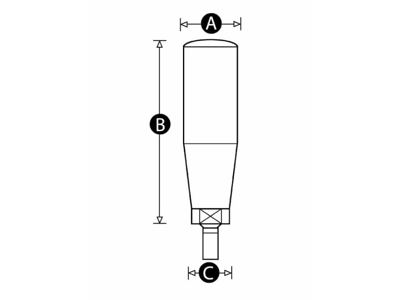 RENCOL 7755P MALE THERMOPLASTIC FIXED REVOLVING HANDLE