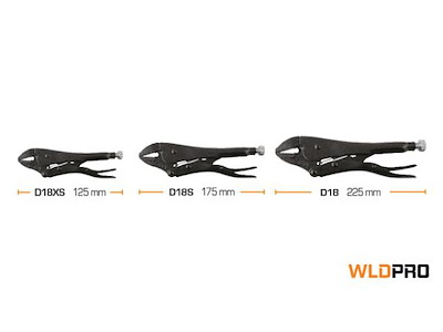 DIESELLA WLDPRO SVEJSETANG D18XS M/LIGE KÆBER 125MM