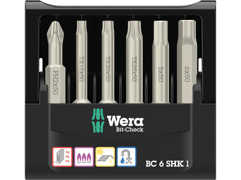 WERA Bit-Check 6 SHK 1 SB, 6 DELE