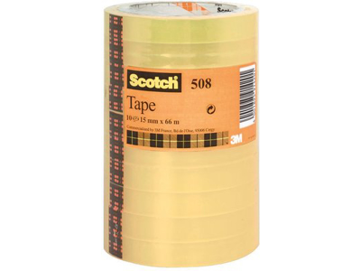 3M SCOTCH TRANSPARENT TAPE 15 MM 508 15MMX66MTR 10 RULLER