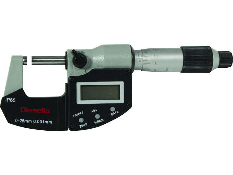 DIESELLA DIGITAL MIKROMETERSKRUE IP65 0-25X0,001 MM