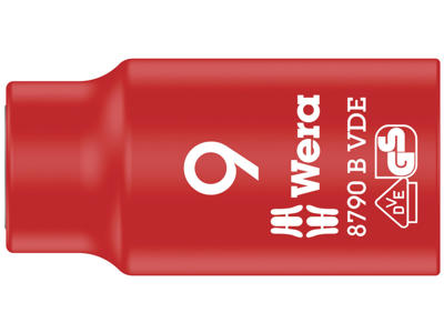 WERA ZYKLOP-TOPPE 8790 B VDE, ISOLERET, MED 3/8"-TILSLUTNING, 9 X 46 MM