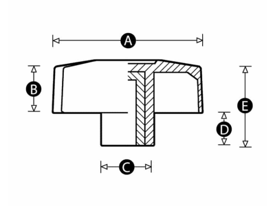 RENCOL 8975T FEMALE TRISTAR KNOB