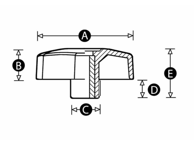 RENCOL 5094S STJERNEGREB MAT Ø 28MM M6    GENNEMGÅENDE GEV.