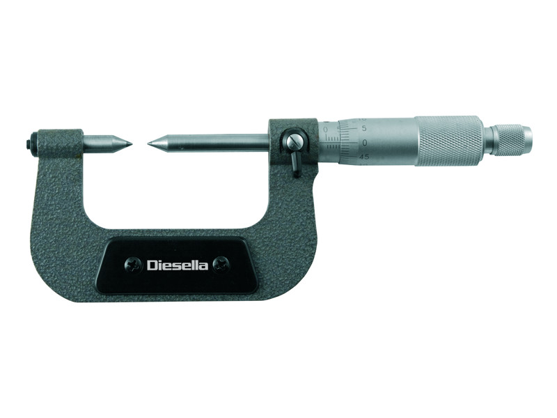 DIESELLA MIKROMETER  25-50X0,01 MM MED SPIDSE MÅLEPUNKTER