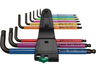 WERA VINKELNØGLESÆT 950/9 Hex-Plus Multicolour 1, METRISK, BLACKLASER, 9 DELE