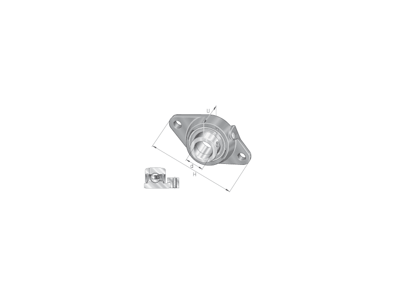 INA PCFT25-XL OVAL HOUSING - 2 BOLTS