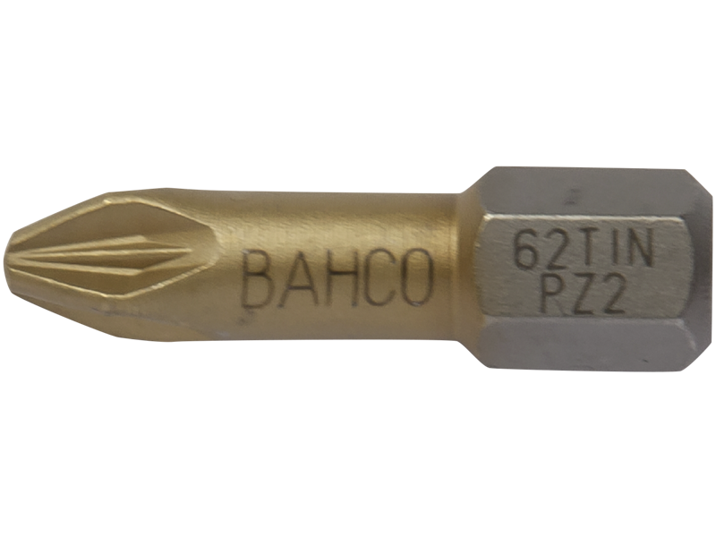 BAHCO 62TIN/PZ1 BITS PZ1 25MM 1/4" TIN