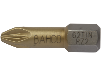 BAHCO 62TIN/PZ1 BITS PZ1 25MM 1/4" TIN