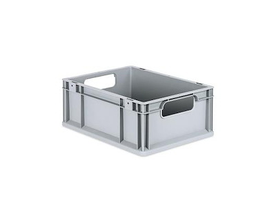 DIESELLA LAGERKASSE GRÅ PLAST 400x300x170 MM, ÅBNE GREB