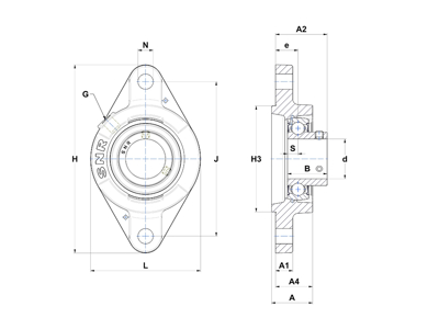 SNR FLANGE FLZ206 + LEJE US206G2 