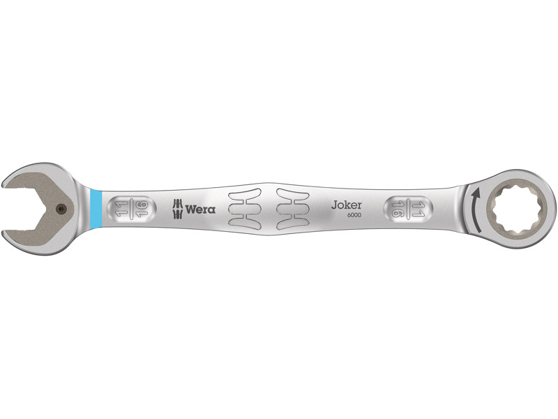 WERA 6000 JOKER GAFFEL-RINGSKRALDENØGLE, TOMMEMÅL, 11/16" X 235 MM