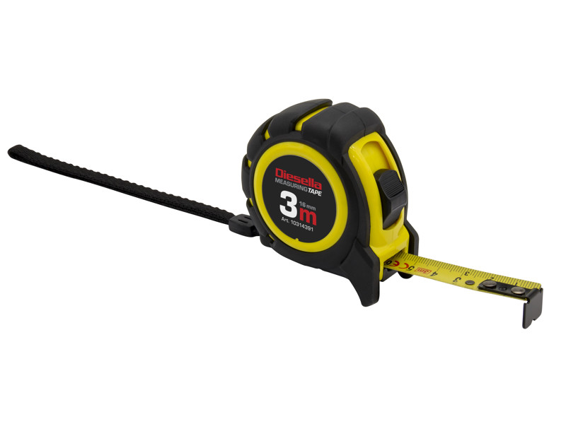 DIESELLA BÅNDMÅL 3MX16 MM GUMMIBELAGT ABS HUS M/POWER-LÅS