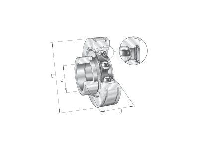 INA PE20-XL RADIAL INSERT BALL BEARING