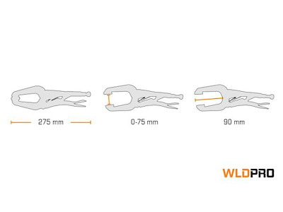 DIESELLA SVEJSETANG D14 C-KLEMME LAV RUNDE TRYKSKO 280MM