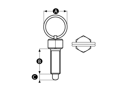 RENCOL 11828Z POSITIONERINGBOLT M8 RUSTFRI M/RING Ø5MM DORN