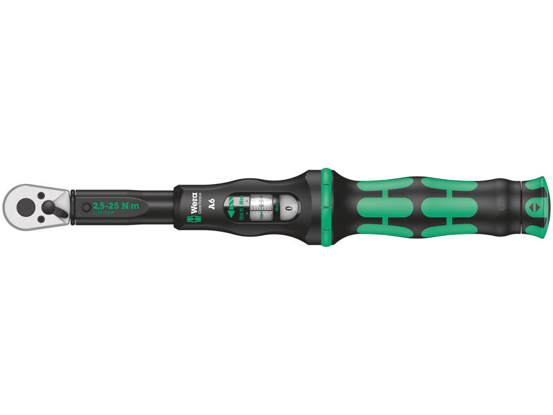WERA MOMENTNØGLE MED OMSKIFTER-SKRALDE Click-Torque A 6, 2,5-25 NM, 1/4" X 2.5-25 NM
