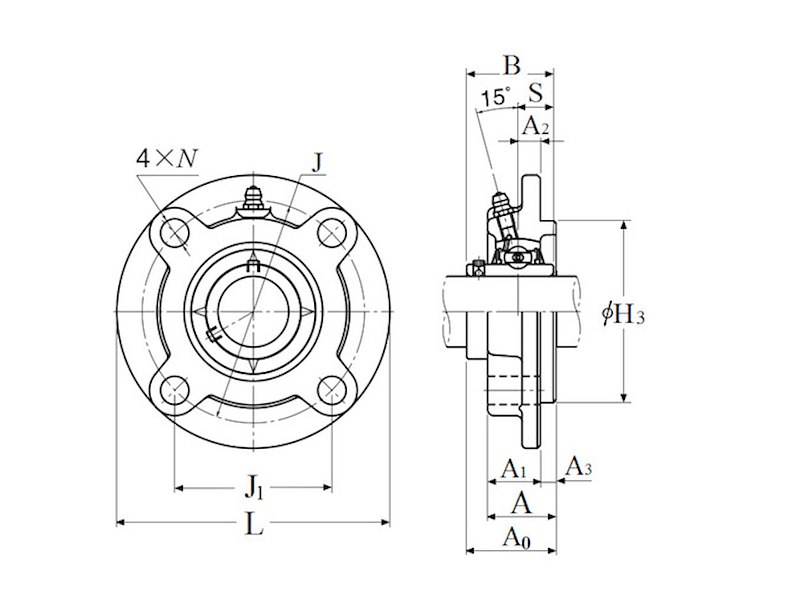 NTN RUND FLANGE FCX08 + LEJE UCX08 NTN