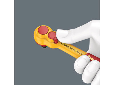 WERA ZYKLOP SKRALDE 8007 B VDE, ISOLERET, MED OMSKIFTERKNAP, MED 3/8"-TILSLUTNING, 3/8" X 222 MM