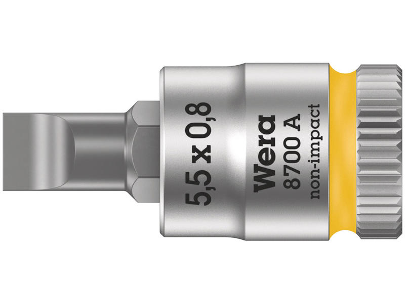 WERA SKRUER MED LIGE KÆRV ZYKLOP BIT-TOP MED 1/4"-TILSLUTNING 8700 A FL, 0.8 X 5.5 X 28 MM