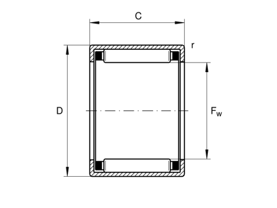 INA HK2216-AS1-C DRAWN CUP NEEDLE ROLLER BEARING