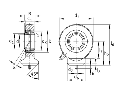 INA GK60-DO HYDRAULIC ROD END