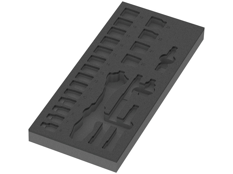 WERA SKUMGUMMIINDSATS 8000 B ZYKLOP SKRALDE 3/8" SÆT 1 9821, UDEN VÆRKTØJ, 172 X 30 X 392 MM