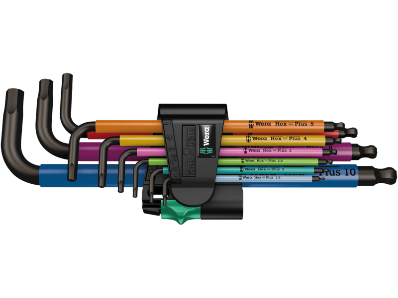 WERA STIFTNØGLESÆT 950 SPKL/9 SM MULTICOLOR M/KUGLE 1.5-10MM 950 SPKL/9 SM N