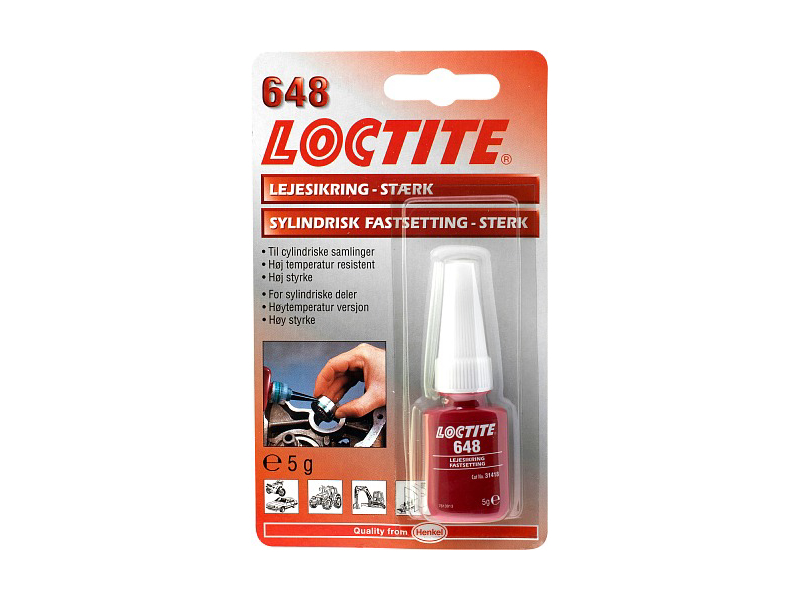 LOCTITE 648 5 GR  FASTGØRELSE "HØJ STYRKE"