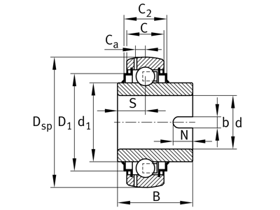 INA GLE20-XL-KRR-B RADIAL INSERT BALL BEARING