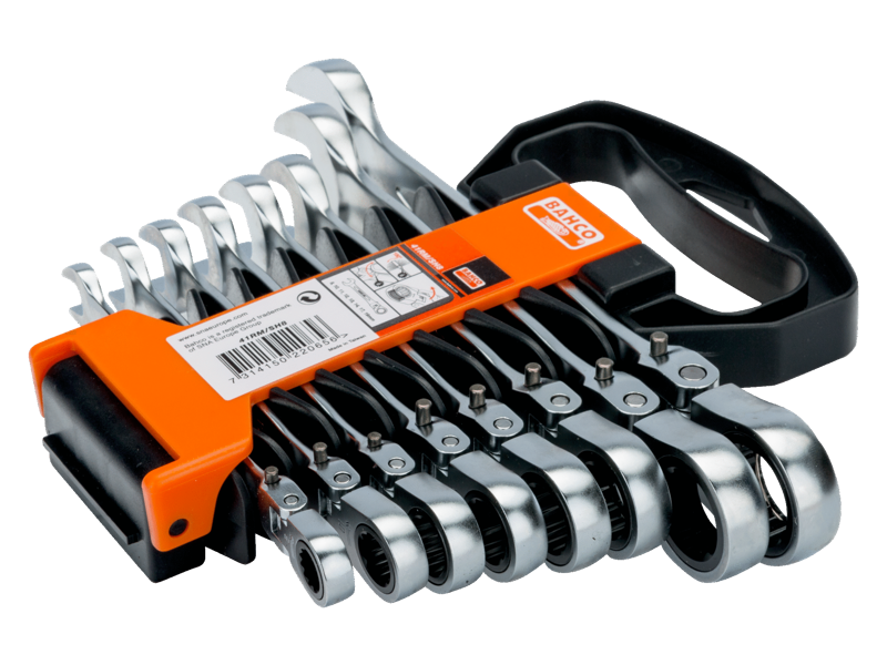 BAHCO 41RM/SH8 RINGSKRALDENØGLESÆT M/FLEXHOVED OG STOPRING 8DELE