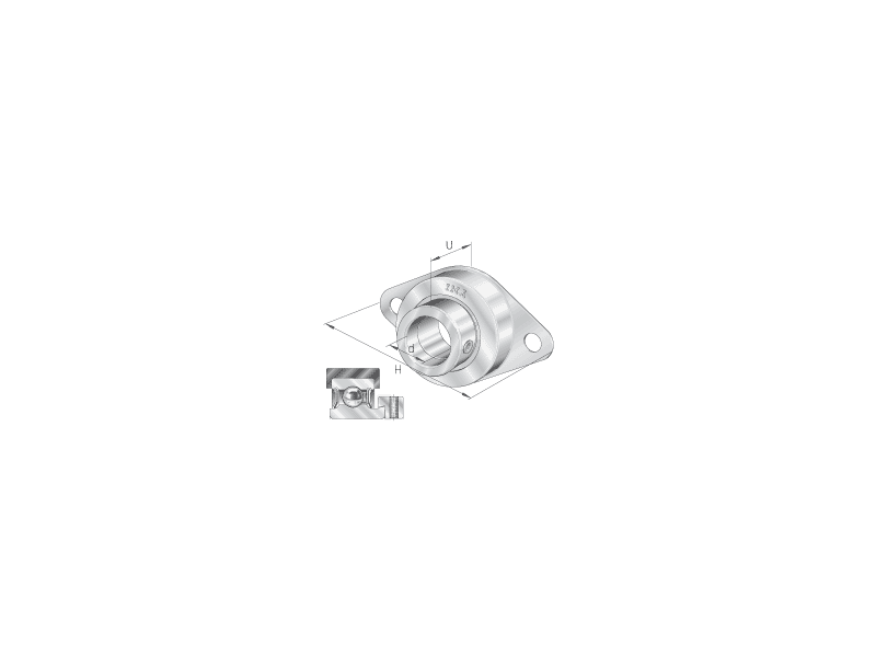 INA RCSMF30-XL FLANGED HOUSING UNIT - 2 BOLTS