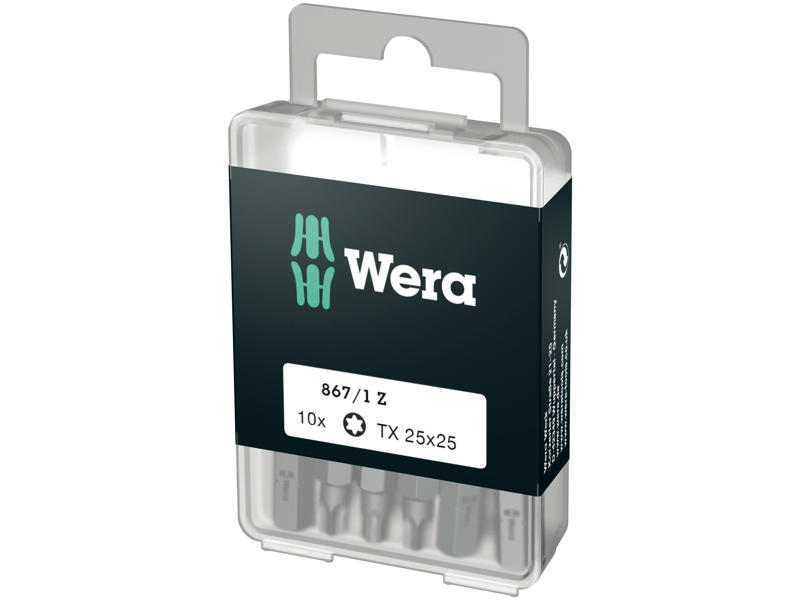 WERA 867/1 DIY BITS TORX® 867/1 DIY SiS, TX 25 X 25 MM, 10 DELE