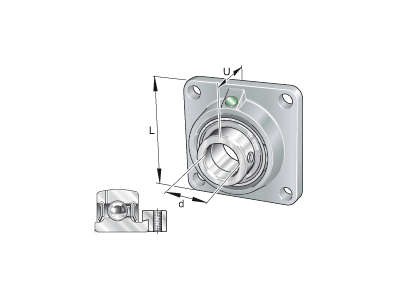 INA PCJ20-XL-N SQUARE HOUSING - 4 BOLTS