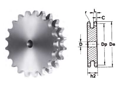 DUPLEX PLATE WHEEL FOR 50.8X30.99 TEETH=08