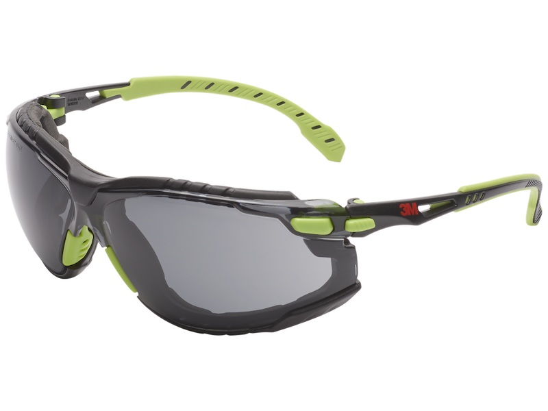 3M SOLUS 1000 BESK.BRILLE, GRØN/SORT M/SKUM, GRÅ GLAS
