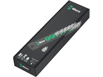 WERA TOP-MAGNETLISTE A 4 ZYKLOP TOPNØGLEINDSATS-SÆT Socket Rail A 4, 1/4"-TILSLUTNING, 9 DELE