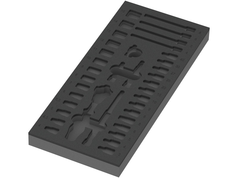 WERA SKUMGUMMIINDSATS 8000 A ZYKLOP SKRALDE 1/4" SÆT 1 9820, UDEN VÆRKTØJ, 172 X 30 X 392 MM