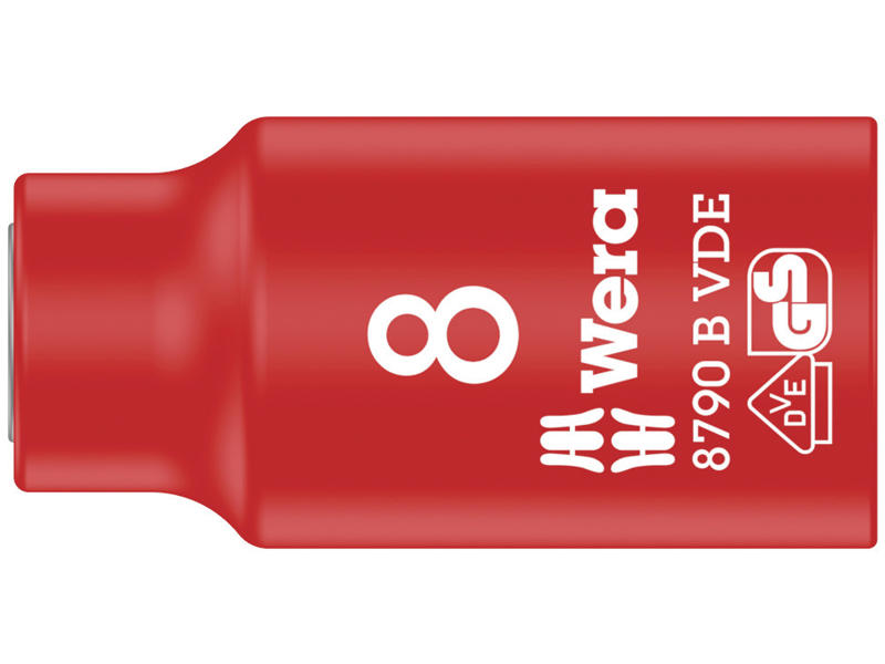 WERA ZYKLOP-TOPPE 8790 B VDE, ISOLERET, MED 3/8"-TILSLUTNING, 8 X 46 MM
